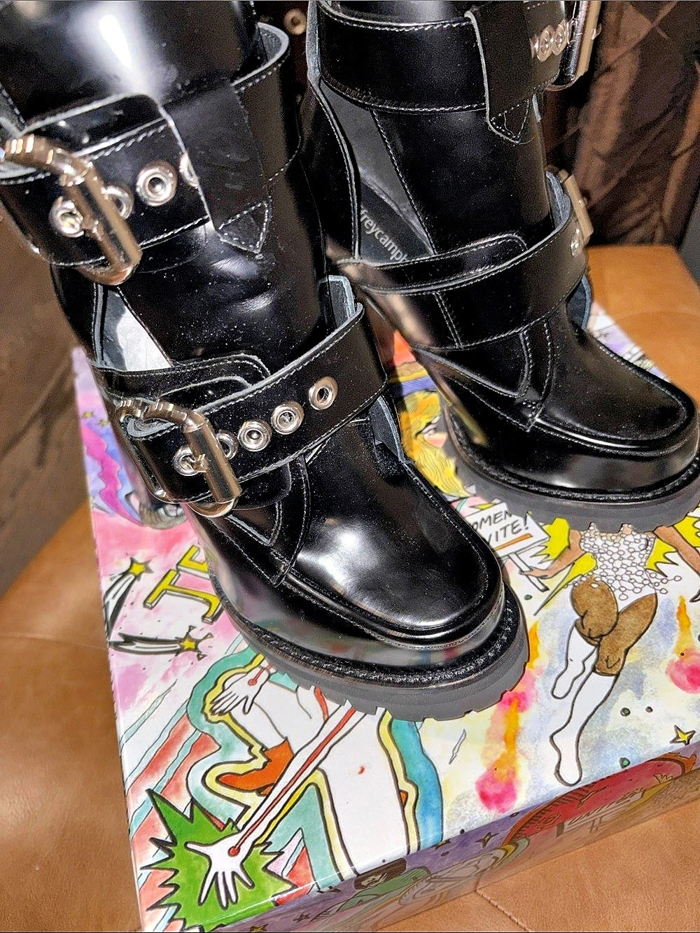 Jeffrey Campbell Black Buckle Platform Heels
